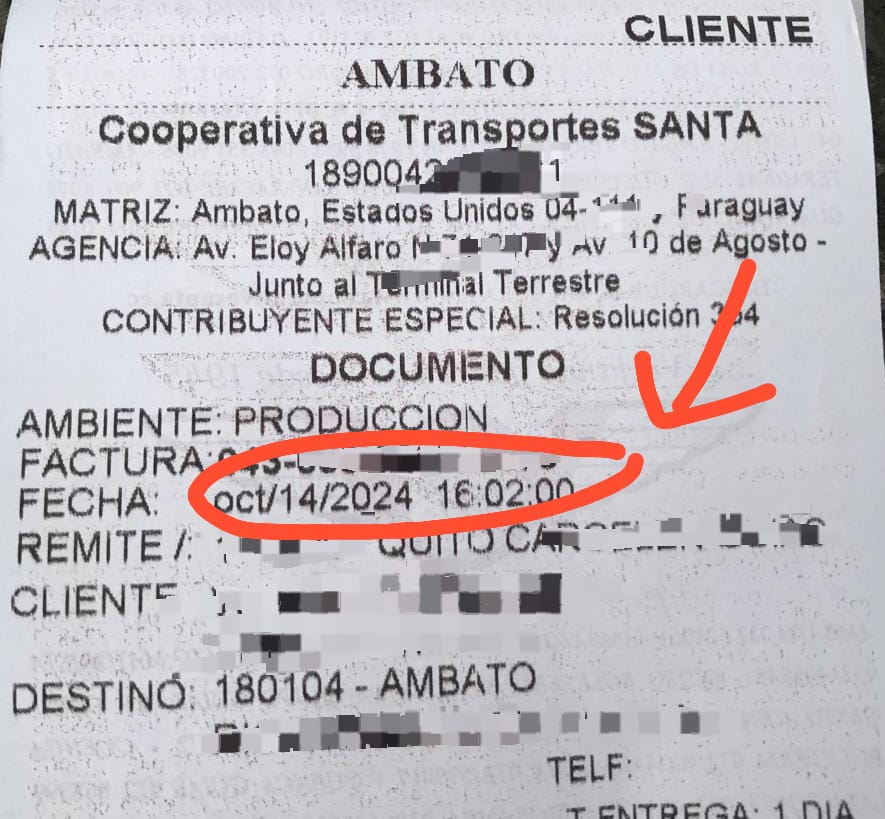 Guía de transporte